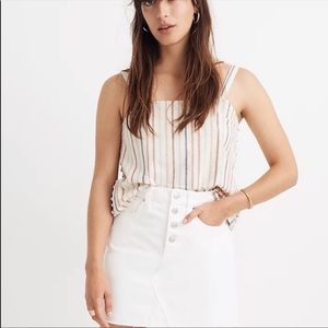 Madewell White Denim Mini Skirt